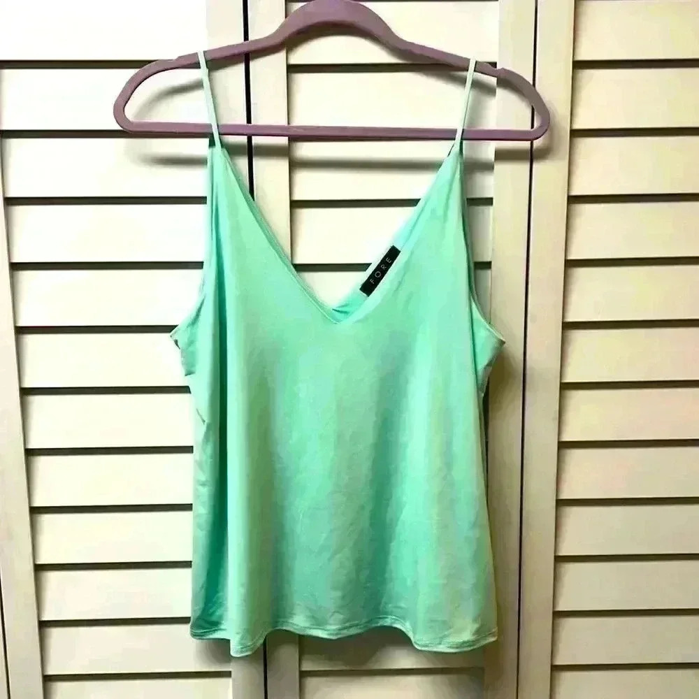 Fore Double Lined Tank Top Women’s Size Large Mint Green NWOT